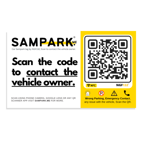(Pack of 1) Car Sampark Tag. Allow people to cont.