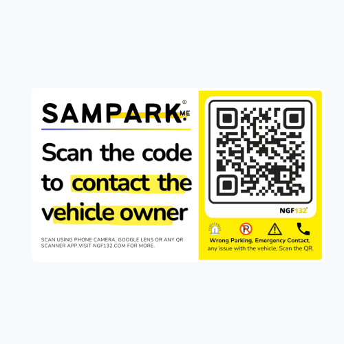 (Pack of 1) Car Sampark Tag. Allow people to cont.